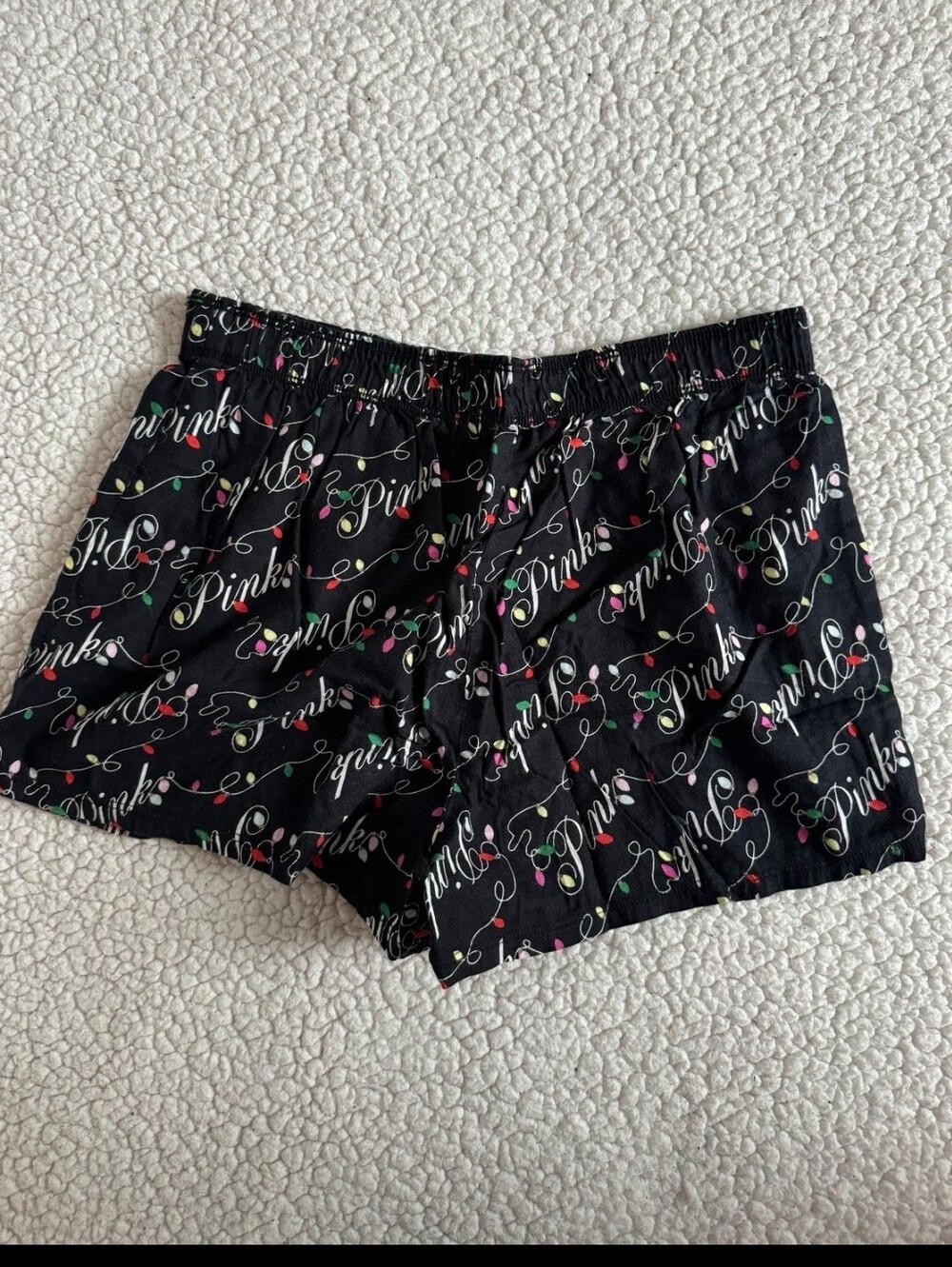 Victoria's secret pink flannel boxy pajama shorts HOLIDAY EDITION MEDIUM